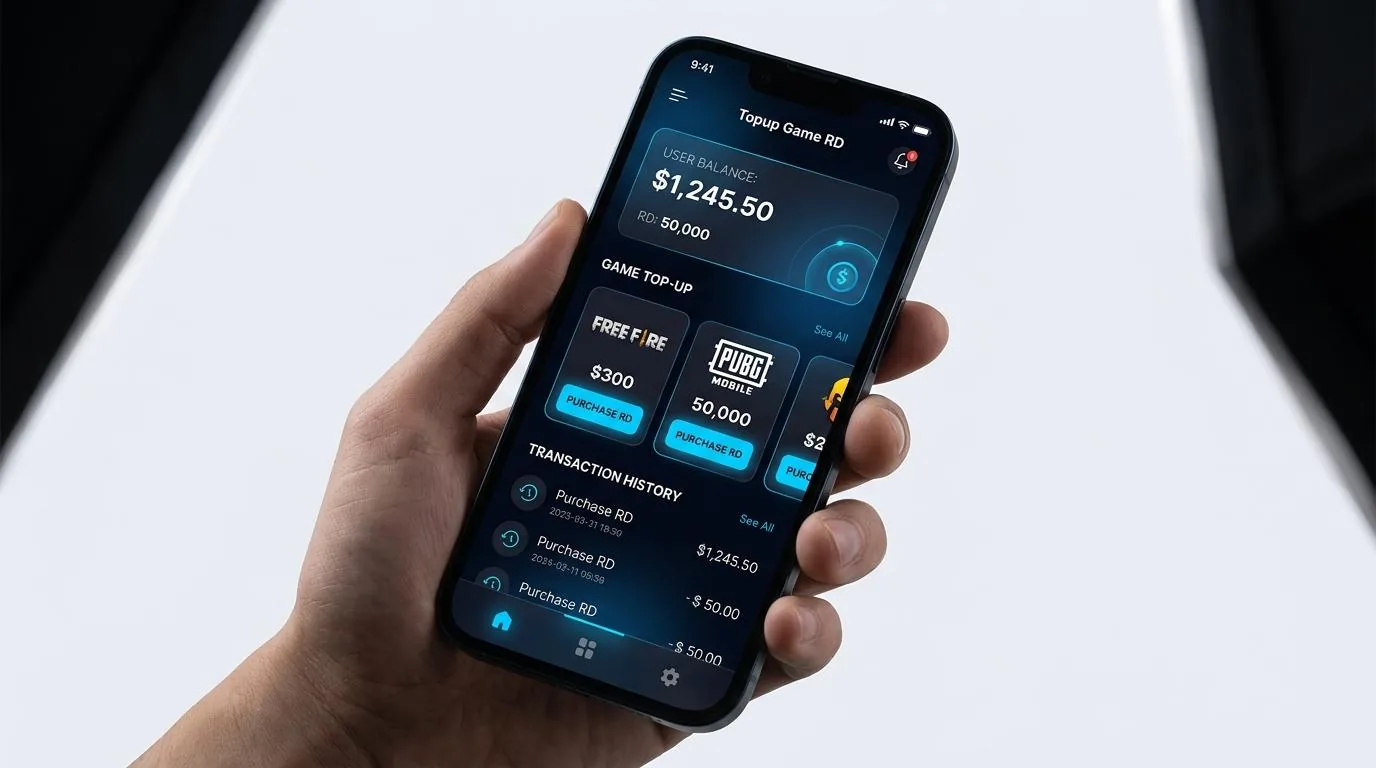 Screenshot topup game RD di Topup Domino RD Pro — chip & koin emas